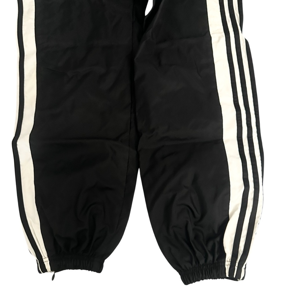 Adidas Track Pants M (10-12) Black Zipper Cinched Cuffs Drawstring - Picture 5 of 8